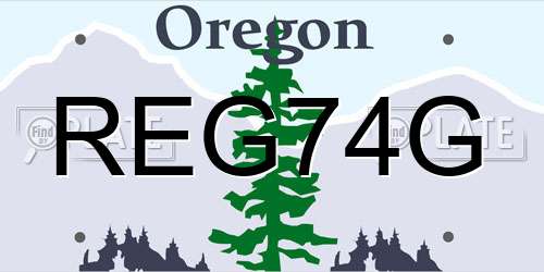 REG74G Oregon License Plate