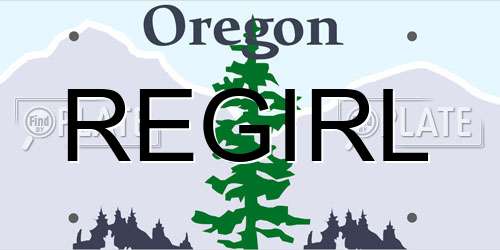 REGIRL Oregon License Plate
