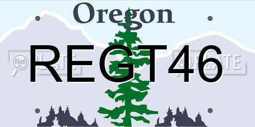 REGT46 Oregon License Plate