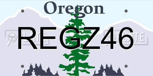 REGZ46 Oregon License Plate