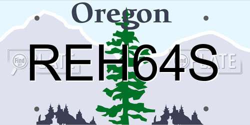 REH64S Oregon License Plate