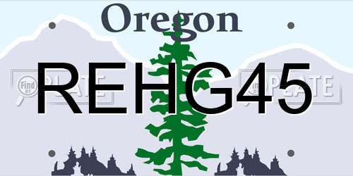REHG45 Oregon License Plate