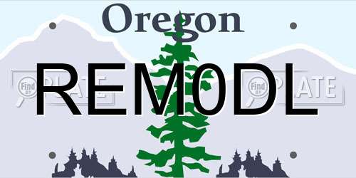 REM0DL Oregon License Plate