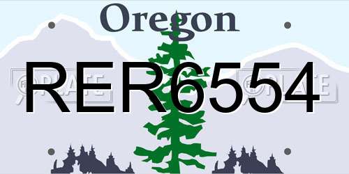 RER6554 Oregon License Plate
