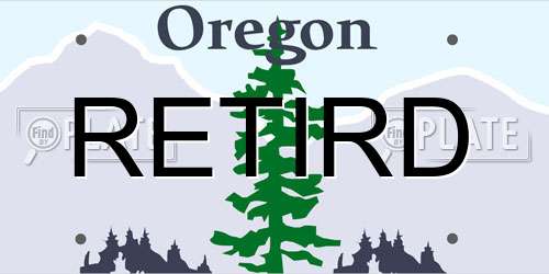 RETIRD Oregon License Plate