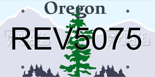 REV5075 Oregon License Plate