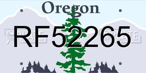 RF52265 Oregon License Plate