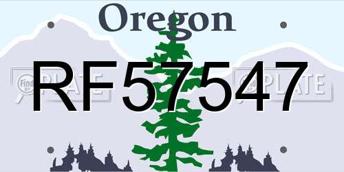 RF57547 Oregon License Plate
