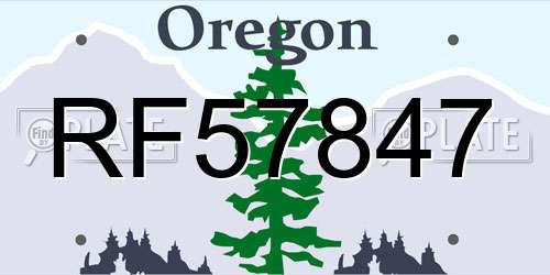 RF57847 Oregon License Plate