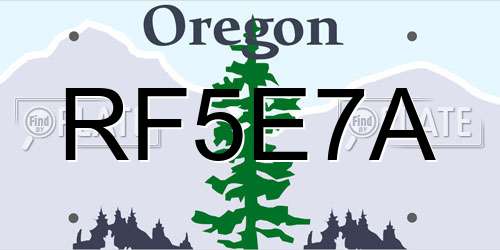 RF5E7A Oregon License Plate