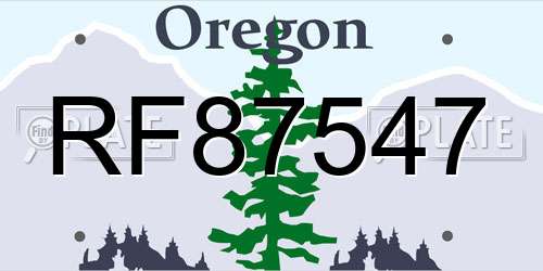 RF87547 Oregon License Plate