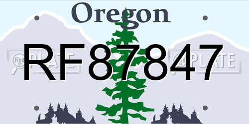 RF87847 Oregon License Plate