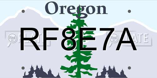 RF8E7A Oregon License Plate