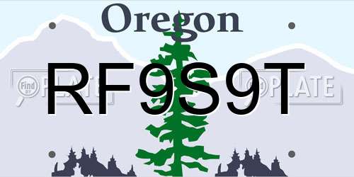 RF9S9T Oregon License Plate