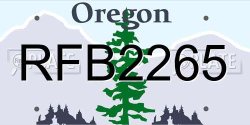 RFB2265 Oregon License Plate