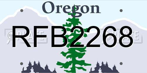 RFB2268 Oregon License Plate