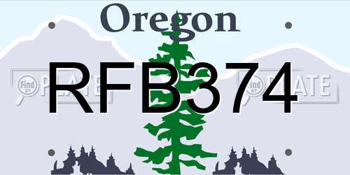 RFB374 Oregon License Plate
