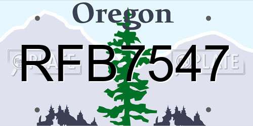 RFB7547 Oregon License Plate