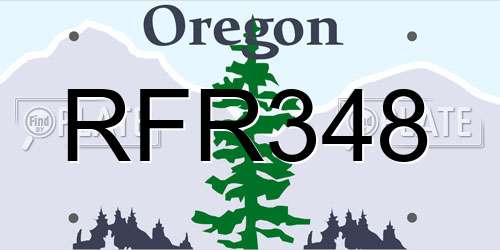 RFR348 Oregon License Plate