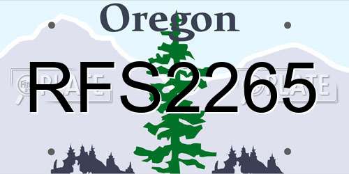 RFS2265 Oregon License Plate