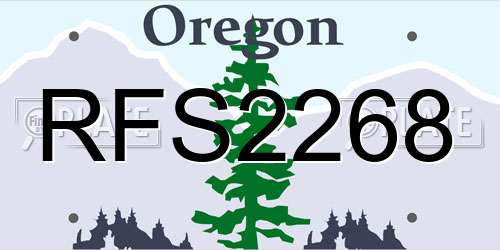 RFS2268 Oregon License Plate