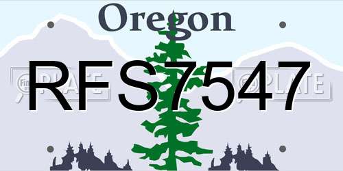RFS7547 Oregon License Plate