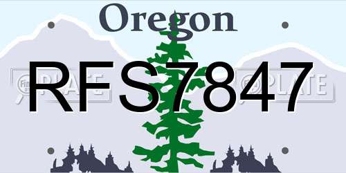 RFS7847 Oregon License Plate