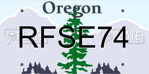 RFSE74 Oregon License Plate