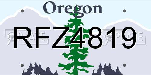 RFZ4819 Oregon License Plate