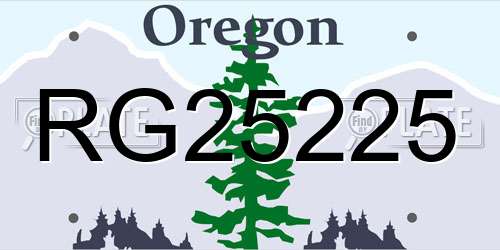 RG25225 Oregon License Plate