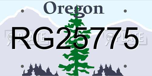 RG25775 Oregon License Plate
