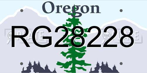 RG28228 Oregon License Plate