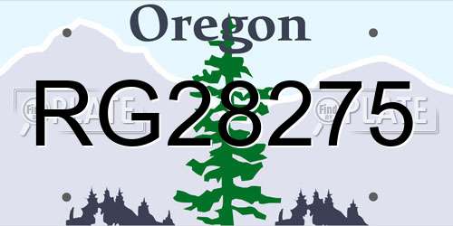 RG28275 Oregon License Plate
