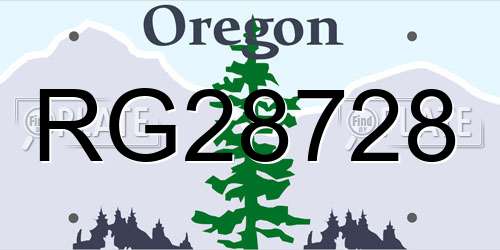 RG28728 Oregon License Plate