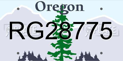 RG28775 Oregon License Plate