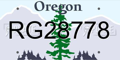 RG28778 Oregon License Plate