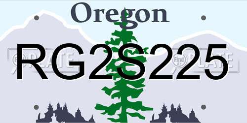 RG2S225 Oregon License Plate