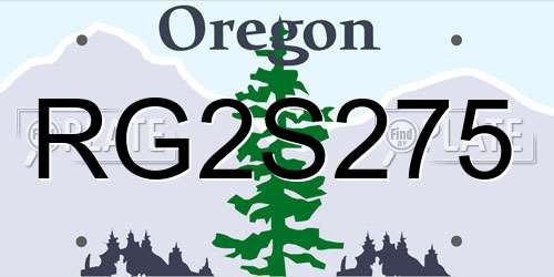 RG2S275 Oregon License Plate