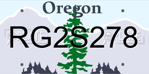 RG2S278 Oregon License Plate