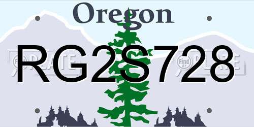 RG2S728 Oregon License Plate