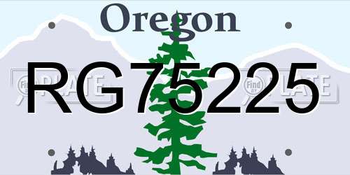 RG75225 Oregon License Plate