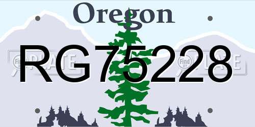 RG75228 Oregon License Plate