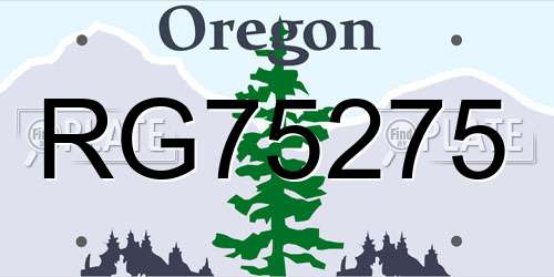 RG75275 Oregon License Plate