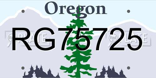 RG75725 Oregon License Plate
