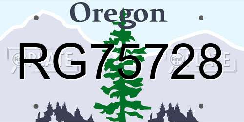 RG75728 Oregon License Plate