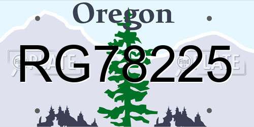 RG78225 Oregon License Plate
