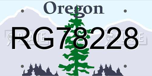 RG78228 Oregon License Plate