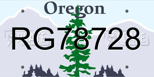 RG78728 Oregon License Plate