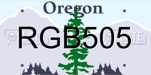 RGB505 Oregon License Plate