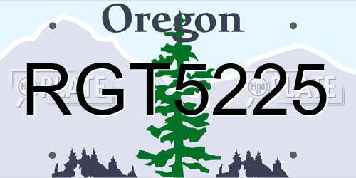 RGT5225 Oregon License Plate